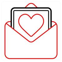 Mail and like icon concept vector