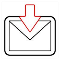 Received mail and mail icon concept vector