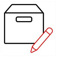 Edit box and box icon concept vector