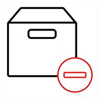Remove box and box pack icon concpet vector