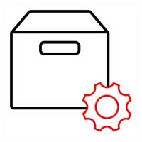 Box setting and settings icon concept vector