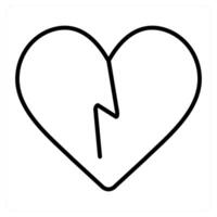 Heart Broken and heart icn concept vector