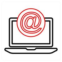 Mention and at the rate icon concept vector