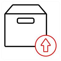 Upload box and open icon concept vector