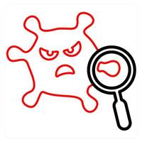 Virus Scan and search icon concept vector