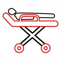 Stretcher and patient icon concept vector