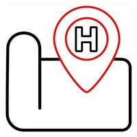 Hospital Location and map icon concept vector