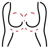 Breast Augmentation and plastic surgery icon concept vector