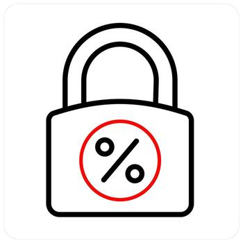 Fixed Interest Rate and rate icon concept vector
