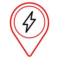Electricity and location icon concept vector