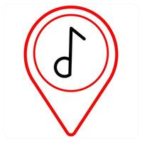 Audio and location icon concept vector