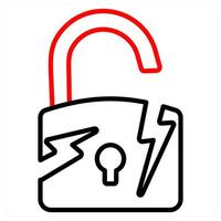 Security Break And Cracked Icon Concept vector
