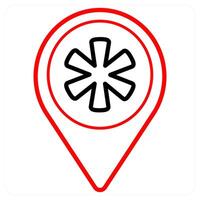 Asterix and location icon concept vector