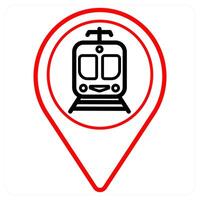 Railway Station and location icon concept vector