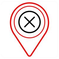 Delete and location icon concept vector