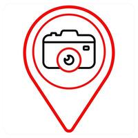 camera and location icon concept vector