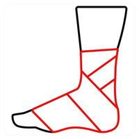 Leg Fracture and bone fracture icon concept vector