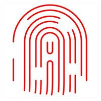 Fingerprint and print icon concept vector