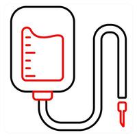Blood Transfusion and patient icon concept vector