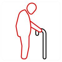 Geriatrics and walking frame icon concept vector