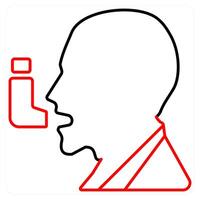 Asthma and inhale icon concept vector