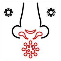 Allergy and nose icon concept vector