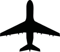 Minimalist Jet Plane Silhouette for Aviation Design. Black airplane icon isolated on white background. vector