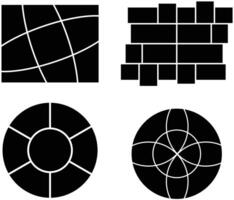 Set of 4 collage empty photo template illustration. Background texture for picture album. Mood board presentation. vector