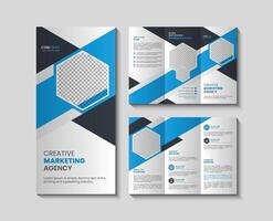Abstract trifold brochure template with picture vector