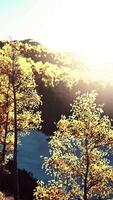 Wonderful view of the mountains that glow under the sunlight video