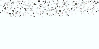 Love heart fall down confetti header. Grey shades header for Invitation. Template Background Design, Greeting Card, Poster. Valentine Day. vector