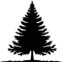 Christmas tree silhouette illustration vector