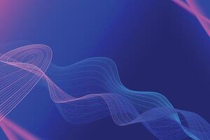Abstract Futuristic Blue Digital Wave Background with Neon Lines Fluid Shapes vector