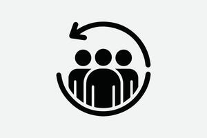 customer care icon, management support and help client, patient assistance, thin line symbol isolated on white background vector