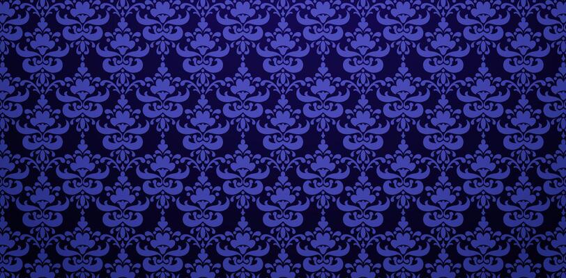 decorative floral seamless damask wallpaper pattern dark blue background for knitted fabric texture, fabric printing textile, birthday invitations cover, wrapping paper, covering book element template