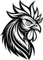 Intricate Rooster Head Design vector