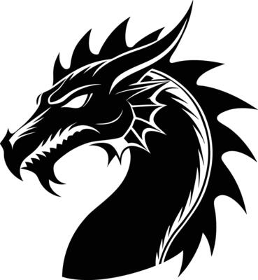 Bold Dragon Head with Tribal Flare