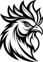 Fierce Tribal Rooster Head Motif vector