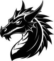 Tribal Dragon Head with Fierce Expression vector