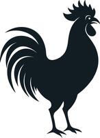Stylized Rooster Silhouette vector
