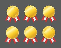 Gold badges of different geometric shapes vector