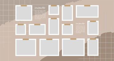 photo frames on light background Pile of photo vector