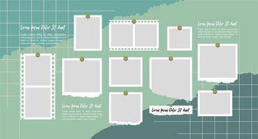 Untidy photo frame collage vector