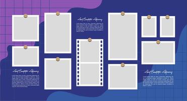 Decorative photo frame collage collection vector