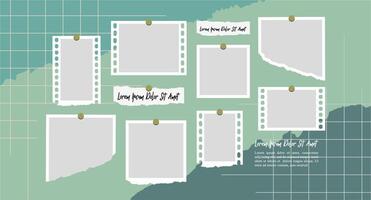 grid digital photo wall template vector