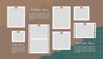 abstract photo frames and digital photo wall template vector