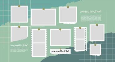 blank picture collage template vector