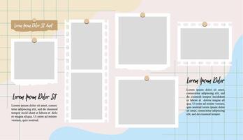Collage photo effect with text template vector