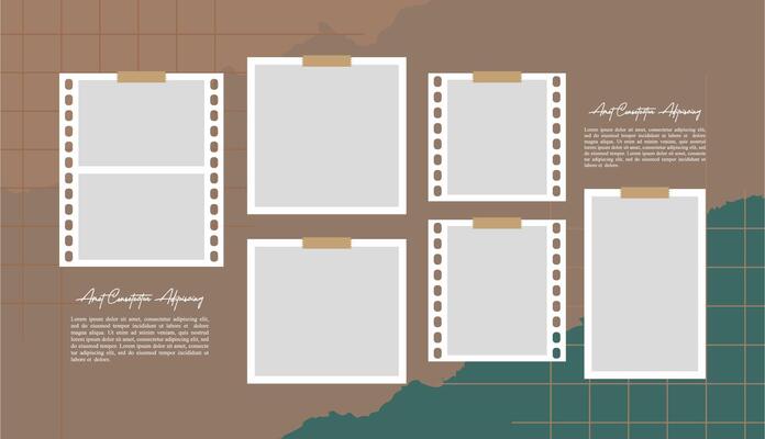 Pictures or photos frame collage comics page grid layout abstract photo frames and digital photo wall template