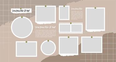 Collage of realistic frames Border vector